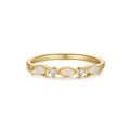 RINNTIN EQR29 Luxury Ladies Jewelry 925 Sterling Silver Rings Weddings Band With Zirconia & Opal 14K Gold Plated Rings for Women