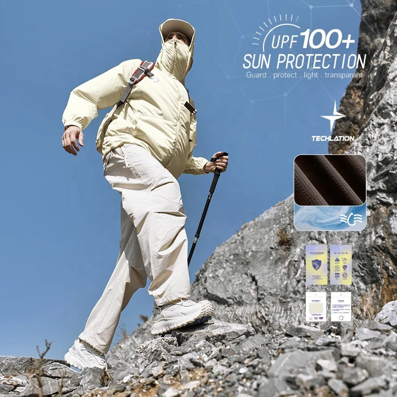 INFLATION Streetwear Mesh Zipper Hood Sun Protect Lightweight Summer Breathable UPF100 Outdoor Hiking Jacket Unisex