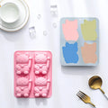 4-Grid Lucky Cat Shape Silicone Mold High Cube Dog Cake Tool DIY Chocolate Jelly Candy Baking Tray Ice Box Glue Drip Mold
