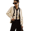 Autumn Metal Button Knitted Vest Cardigan Elegant Casual V-Neck Solid Color Knit Cardigan Knitted Sweater Cardigan for Women