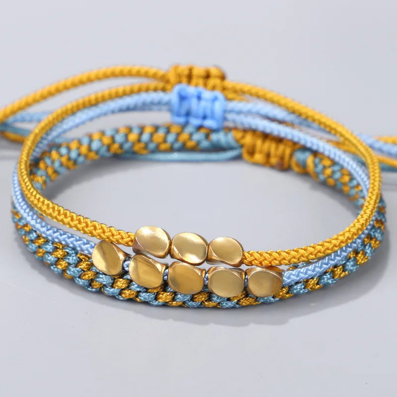 Handmade Adjustable Braided Silk String Rope Women Men Protection Lucky Tibetan Buddhist Bracelet Jewelry