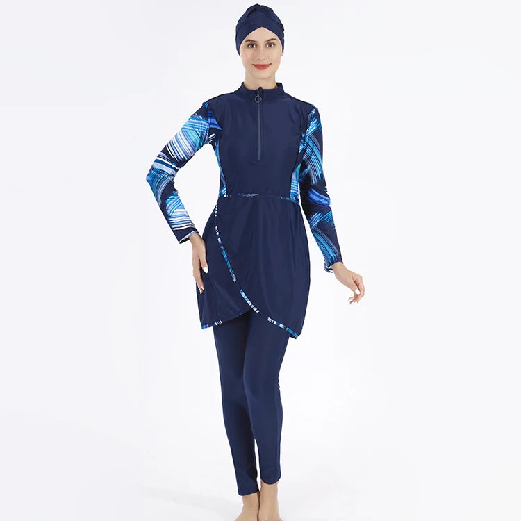 Full Covered Islamic Swimsuit Customizable Long Sleeve Muslim Swimsuit Burkini Hijab Swimsuit Active Hijab Muslim Swimwear