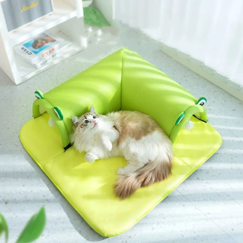Cat Tunnel With Velvet Mat Detachable Summer Cool Bed Cushion Multifunctional Cat Rest Toy cat Toys for Indoor Cats