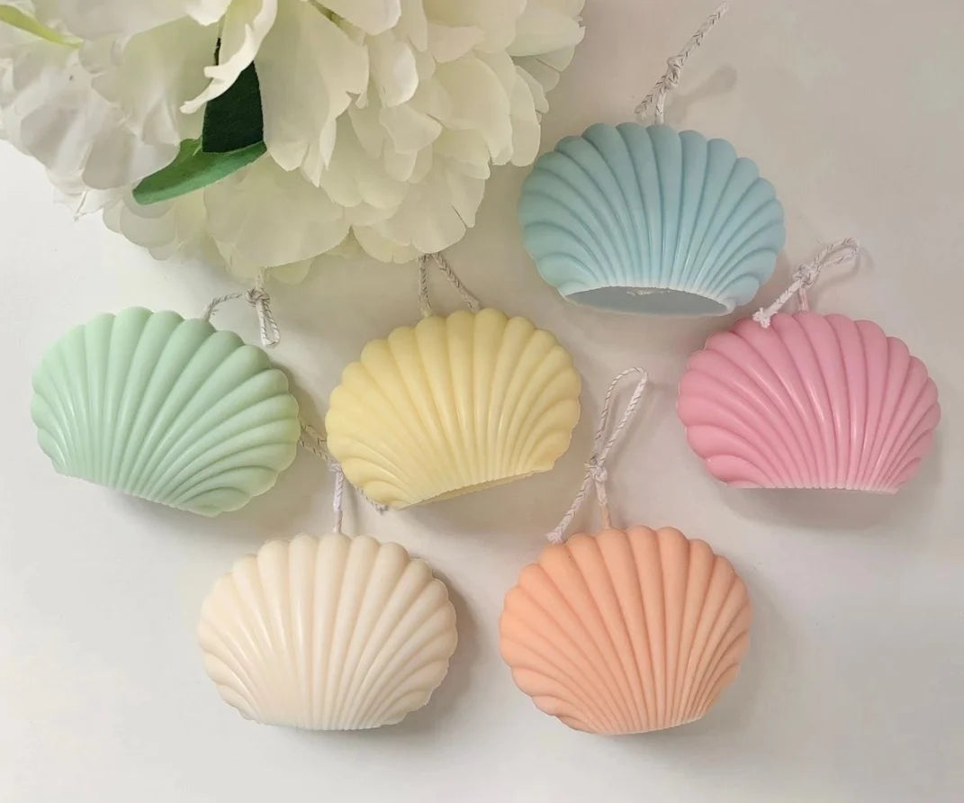 Handmade Natural Beeswax Scented Candle Shell Shape Art Home Decor-for Holidays Mother's Day Thanksgiving Christmas New Year