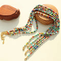 Handmade Natural Stone Stainless Steel Beads Bohemia Seed Beads Choker Necklace With Colorful Beads Necklaces