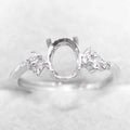 Sterling Silver 6*8mm Semi Mount Ring Empty Frame Blank Support Claw Setting S925 Base Holder Without Center Stone for DIY Inlay