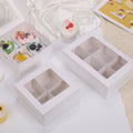 XJH 4 Grid White Cake Box Dessert 6 Grid Kraft Cake Boxes With Window Gift Box for Party Wedding