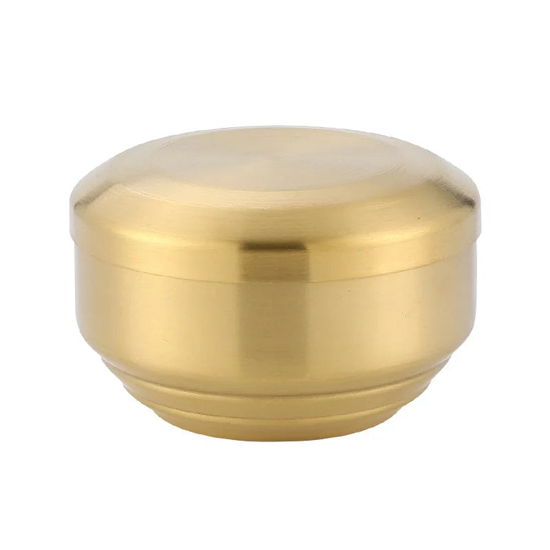 Wholesale Product Thick Insulated Polished 304 Stainless Steel Rice Bowl Korean Bowl with Lids Gold Double Wall Wedding Bowl