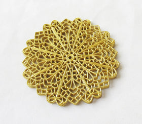 Large Brass Stamping 65.5mm Filigree Findings DIY Crafts for Fashion Design