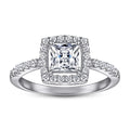 OAHLAN Fashion Fine Jewelry 0.8ct Princess Cut Cubic Zircon S925 Sterling Silver Rings for Women Wedding Engagement