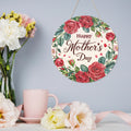 Round Wooden Sign Celebrating Mom's Love and Care Wall Hanging Decor with Love for Mother's Day Gift