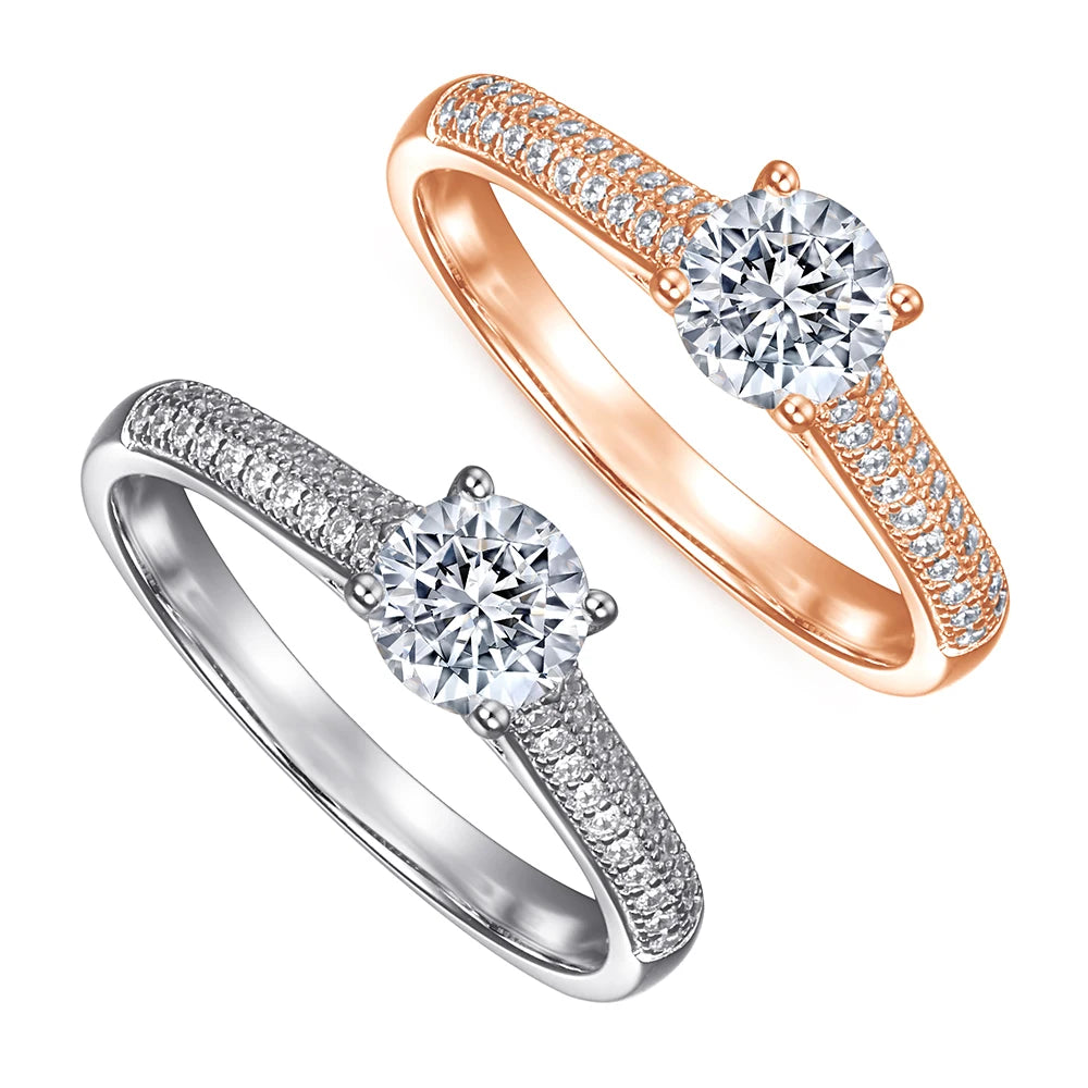 Classic Oval Shaped 6*8mm Prong Setting Rose Gold Plated 925 Sterling Silver Engagement Wedding Ring
