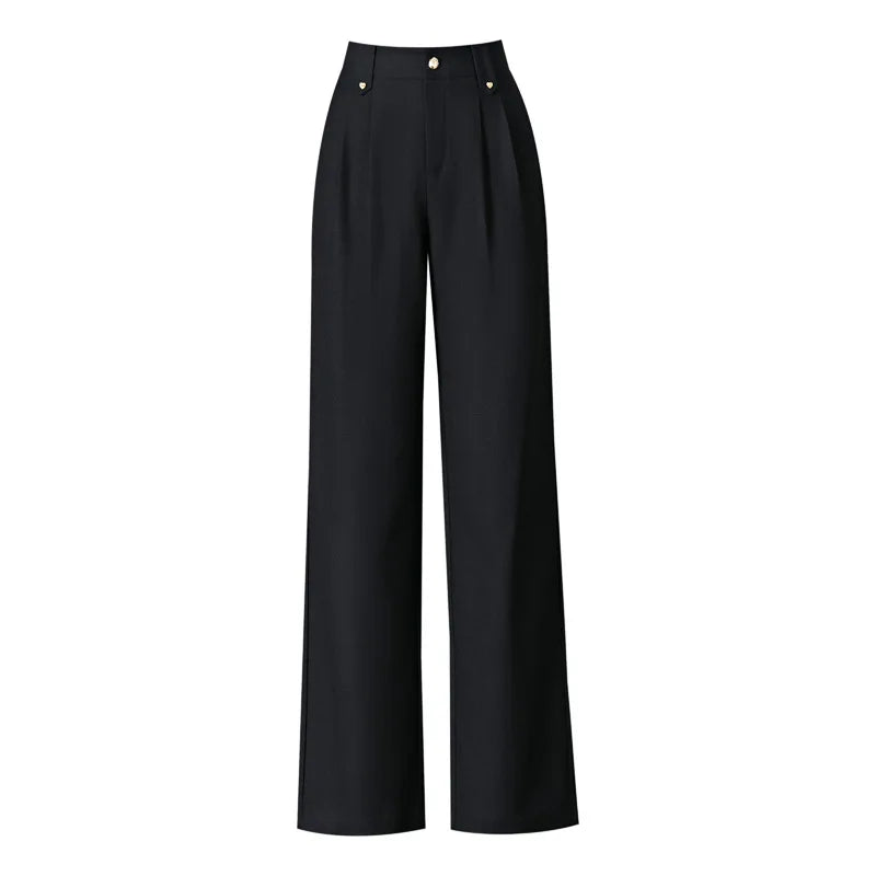 High Waist Straight Leg Slacks Office Lady Suit Pants Women Casual Trousers Plus Size Pants