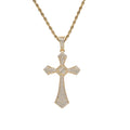 CN371 Bling Bling Cross Brass Setting CZ Hip Hop Necklace Iced Out Jewelry