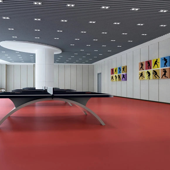 Modern Adhesive Anti-Slip Indoor Table Tennis Court Sports Floor with 3D Model Design / PVC Vinyl Flooring Mats