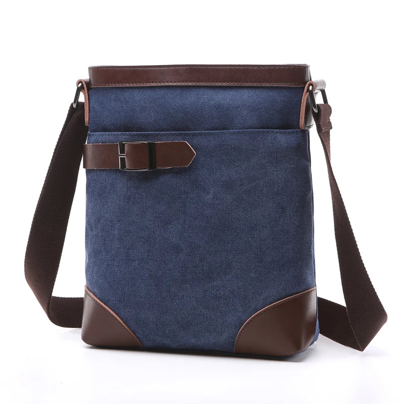 ZUOLUNDUO Custom Leisure Canvas Shoulder Bag Vintage Handmade Mens Messenger Bag