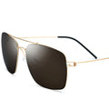 High Quality High End square Rimless Elegant Titanium Black Sunglasses with Polarized Lens for Men
