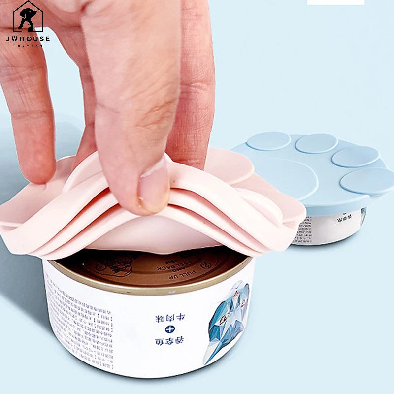 Lid 2-in-1Food Sealer Spoon Pet Food Cover Storage Fresh-keeping Lids Bowl Dog Accessories Portable Silicone Dog Cat Canned
