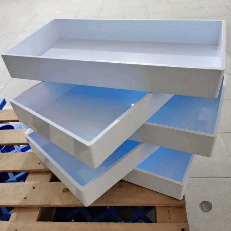 Custom Rectangle 24" Large Epoxy Resin Charcuterie Board Mold HDPE Reusable Polythene Form Mold Tray for Makers Wood Resin Art