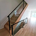 YL METAL New Design Glass Deck Railing with Black Post for Indoor and Outdoor Staircase Decoration