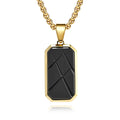 Sample Cool Design Stainless Steel Square Pattern Pendant Wholesale Long Link Chain Necklace Hip Hop Jewelry for Men NC-1061