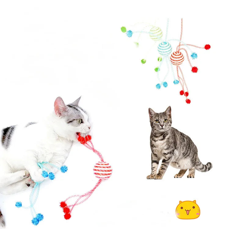 Pet Product Interactive Cat Toy Ball Cat Rope Ball Toy Cat Chew Toy Ball