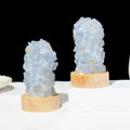 Handcrafted Eco-Friendly Celestite Crystal Chip Lamp Polished Night Light Healing Energy Lucky Home Decor Ornament