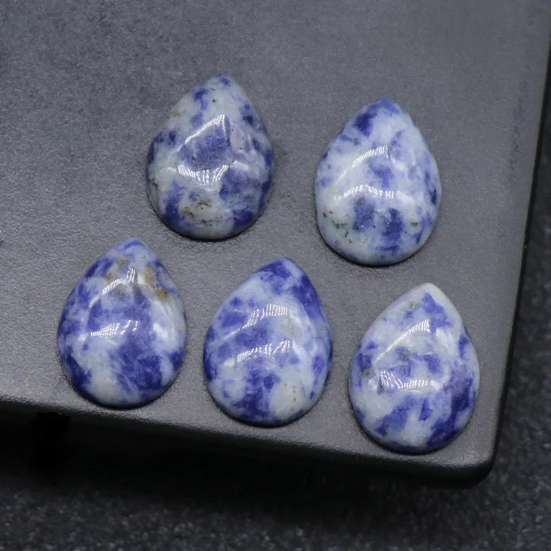 DIY Natural Blue Spot Jasper Cabochons Stones in Wholesale Assortment Jewelry Making Supplies Loose Gemstones Crystals