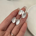 Geometric 925 Sterling Silver Retro Fan-shaped Korean Style Beautiful Stud Earrings Women Jewelry