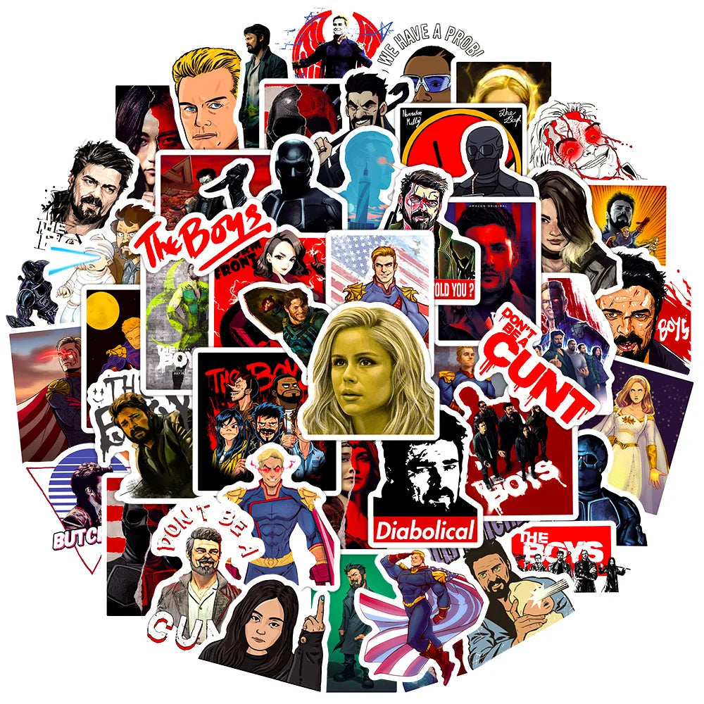 50PCS USA movie graffiti sticker vinyl for teens living room motorcycle skateboard the boys decals