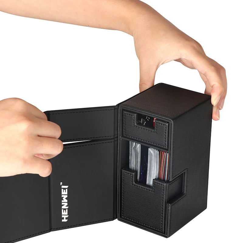 Storage Box Wholesale Custom Premium Game  Sports Board Playing Card  Leather  Leather Deck Box Game Card Box Leather