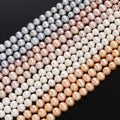AsVrai U 5A 9-10mm Natural Fresh Water Pearl Beads Round Shape Loose Beads for Jewelry Making DIY Necklace Bracelet Accessories