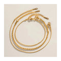 Dainty 18k Gold Plated Snake Bracelet Femme Stainless Steel Rose Chain Ankle Bracelets Women Waterproof Jewelry