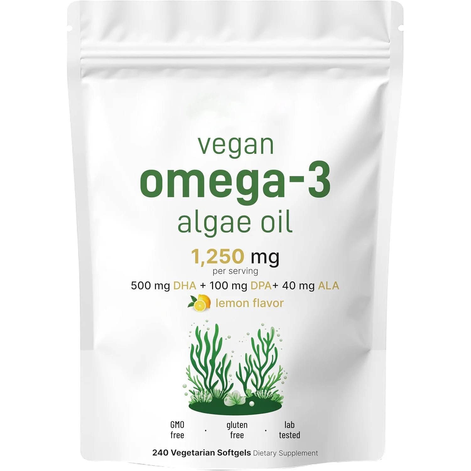 OEM Private Label Food Grade Vegan Bulk EPA DHA Algae Oil Deep Sea Fish Oil Omega 3 Softgels Capsules for Eye Brain