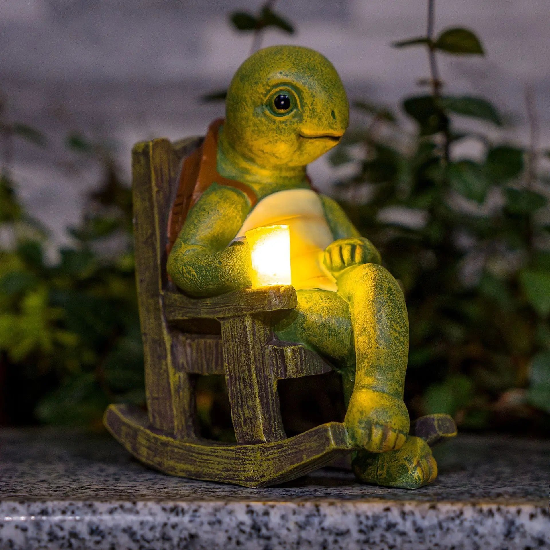 Led Solar Light Miniature Resin Frog Elephant Turtle Garden Statue Decorations Fairy Garden Accessories Outdoor