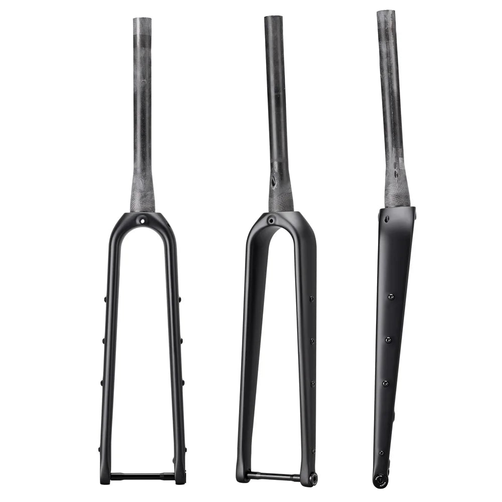 Winowsports Carbon Gravel Fork 700*50C 50mm Offset 100*12mm Thru Axle Hidden External Cable Gravel Bike Front Fork