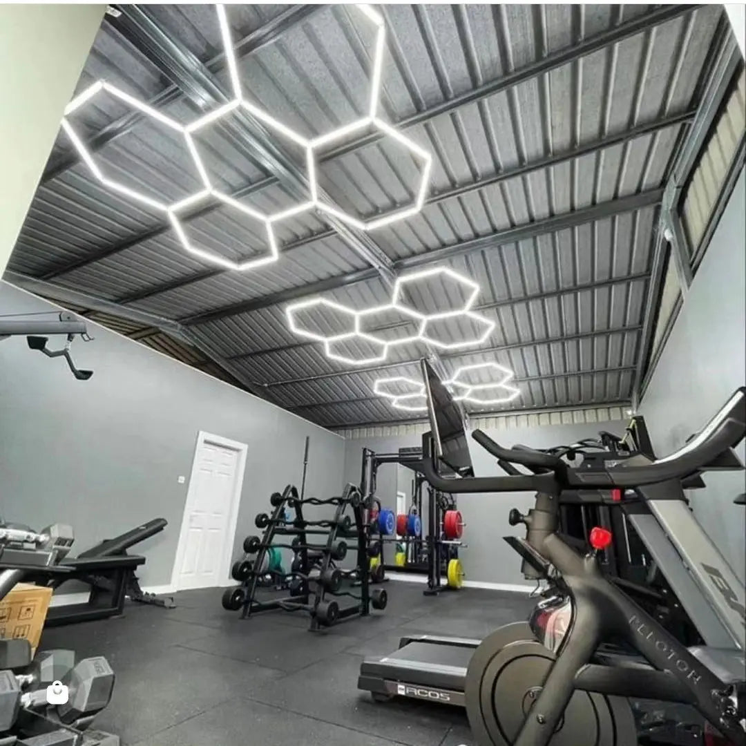 Easy-To-Install Honeycomb Car Detailing Ceiling Light Garage Lamp Hexagon Led Light