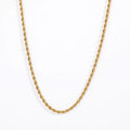 Hip Hop Jewelry Wholesale 3mm Stainless Steel Plated 14k 18k Gold Rope Chain Necklace Twist Rope Chain Necklace