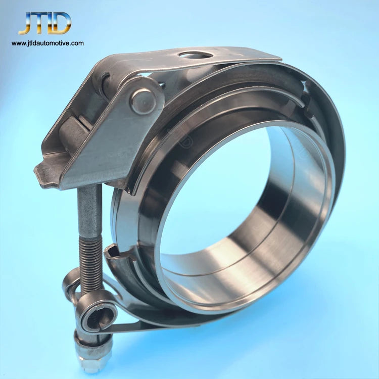 JTLD 2.5inch V Band Clamp Interlocking Flange Set Stainless Steel Exhaust Clamps
