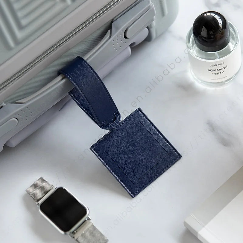 Custom Blank Luggage Tag Gift Set Baggage Tag for Travel Genuine Leather Luggage Tags