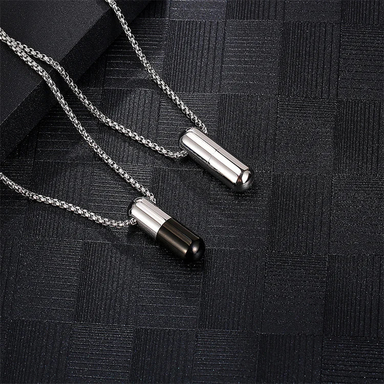 Wholesale Stainless Steel Vintage Capsule Pendant Necklace for Men