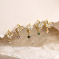 Exquisite Colorful Zircon Butterfly Hoop Earrings Temperament Fashion Design Huggie Earrings for Women