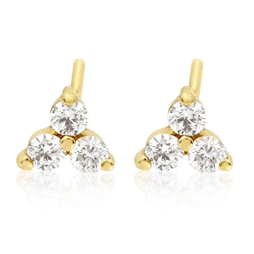Gemnice Minimalist Sterling Silver Jewelry 14k Gold Diamond Stud Earrings Designs for Girls