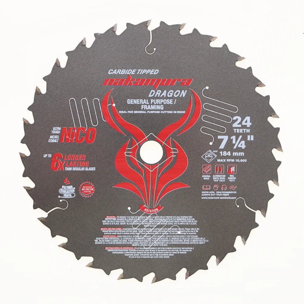 Factory Directly 184mm 24t Carbon Steel Tct Carbide Tipped Circular Saw Blade for Wood Cutting