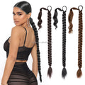 AliLeader Long Braided Ponytail Extension with Hair Tie  Wrap Around Hair Extensions Ponytail Synthetic Hair Piece for Women