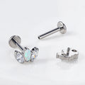Toposh ASTM F136 Titanium Labret Flat Back Earring Piercing Jewelry Threadless CZ G23 Cartilage Lip Zircon Weddings Engagements