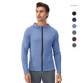 Men's Quick-Drying Breathable Zipper Jacket for Fitness Training Stand Collar Anti-UV for Autumn Running Active Bottoms for