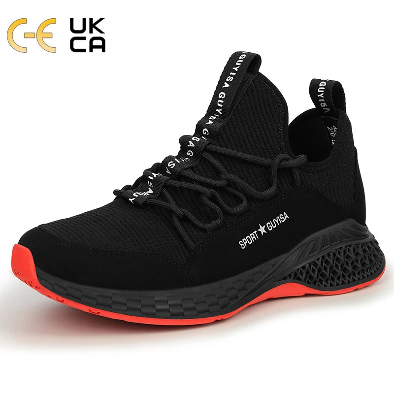 GUYISA Meet CE Standard Anti-smash and Stab-proof Steel Toe  Construction   Men's Safety Shoes