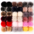 Wholesale Bulk Large White & Colorful Faux Fox Raccoon Fur Pompoms 100% Polyester for DIY Hat Accessorizing Snap on Style