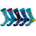 XIANGHUI Wholesale Custom New Design Women Fashion School Blue Jacquard Tube Funny Fashion Combed Cotton Crew Socks
